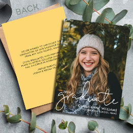 2024 Minimalist Overlay High School Graduate Photo Announcement