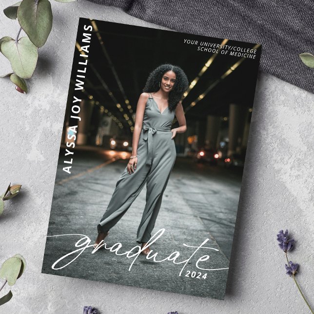 2024 Minimalist Script College Graduate Photo Announcement (Creator Uploaded)