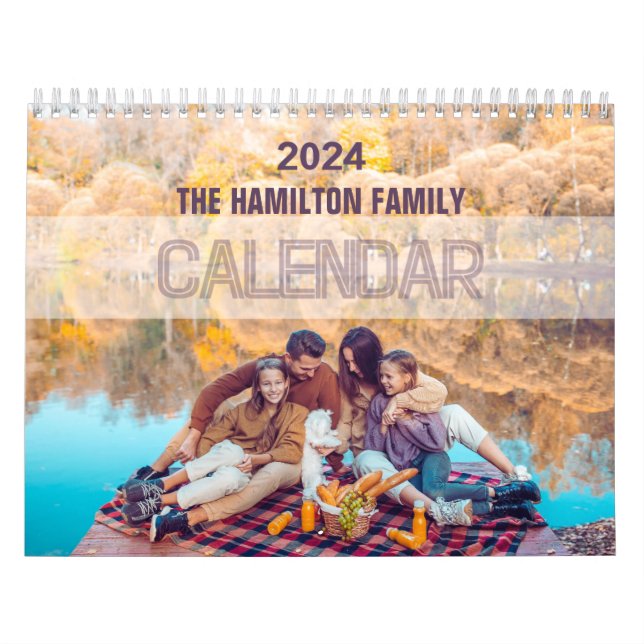 2024 Modern Custom Family Photo  Create Your Own  Calendar (Cover)