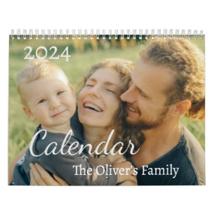2024 Modern Custom Photo Create Your Own Family Calendar