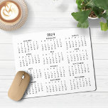 2024 Modern Simple Black and White Calendar Mouse Pad<br><div class="desc">2024 Modern Simple Black and White Calendar Mouse Pad featuring a simple,  minimalist year-at-a-glance calendar. This is a simple black and white,  but the colours are all customisable. Please contact us at cedarandstring@gmail.com if you need assistance with the design or matching products.</div>