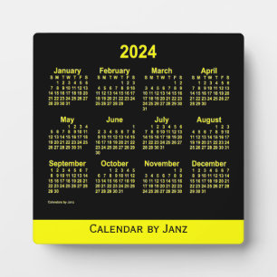 2024 Neon Yellow Desk Calendar by Janz Plaque
