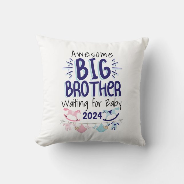 2024 New Big Brother Waiting for Baby Sibling Cushion (Front)