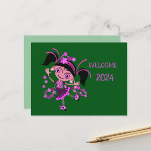 2024 NEW YEAR GREETING WISH POSTCARD