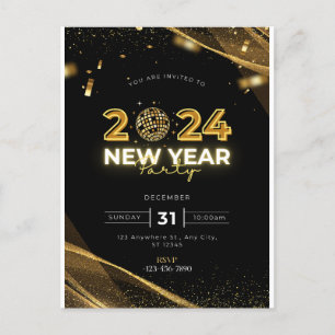 2024 New Year Party Invitation Postcard
