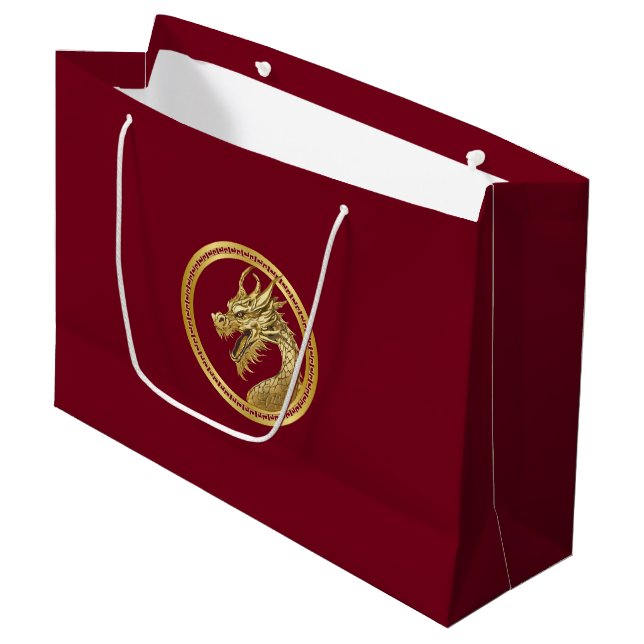2024 New Year's-Chinese New Year-Dragon- Large Gift Bag (Front Angled)