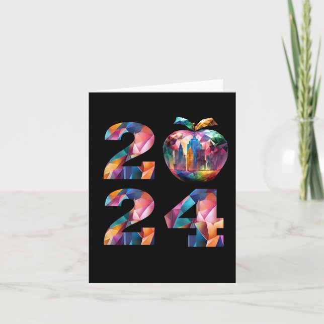 2024 New Years Eve-Colourful=Greeting- Holiday Card (Front)