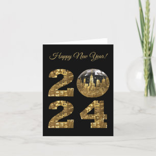 2024 New Years Eve-Gold- Holiday Card
