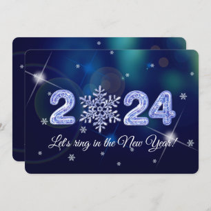 2024 New Year's Eve Party Snowflake  Invitation