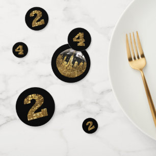 2024 New Years Party-Ball-NYC Gold- Confetti