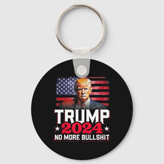 2024 No More Bull America Flag  Key Ring (Front)