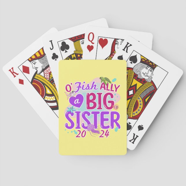 2024 Officially - O'Fishally a Big Sister Pun Playing Cards (Back)