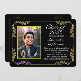 2024 Ornate Border Formal Graduation Photo Invitation