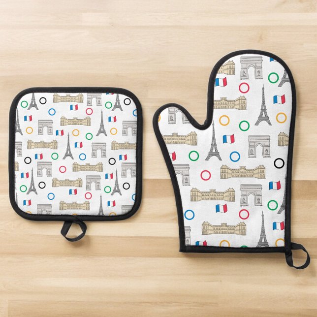 2024 Paris France Games Summer  Oven Mitt & Pot Holder Set (Creator Uploaded)