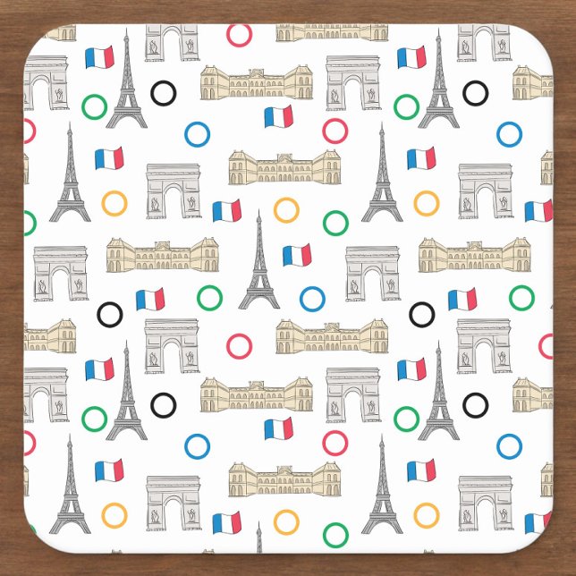 2024 Paris France Games Summer  Square Paper Coaster (Creator Uploaded)