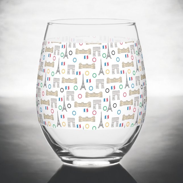2024 Paris France Games Summer Stemless Wine Glass (Creator Uploaded)