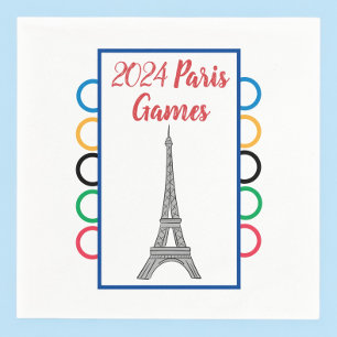 2024 Paris Games Summer Watch Party Rings Napkin