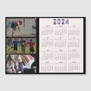 2024 Personalised 3 Family Photo Collage Calendar