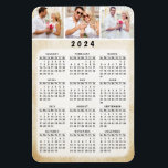 2024 Personalised Photo Magnetic Fridge Calendar Magnet<br><div class="desc">Create your own full year 2024 magnetic photo calendar with a stylish design. This 4x6 mini magnet calendar is perfect for personal using, but it's also suitable as a gift or a favour for your family, friends, colleagues and workmates. Personalise the modern 2024 calendar with own photography. Square photos are...</div>
