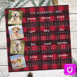 2024 Personalised Red Plaid Pet Photos Calendar<br><div class="desc">2024 Photo Calendar Magnet Cards - Send New Year Greetings or include in your Christmas gifts, these 5x7 photo calendar cards are perfect as Christmas and New Year cards to family and friends. Perfect to highlight or circle special family dates, anniversaries, birthdays, and reunions. Personalise these full year photo calendar...</div>