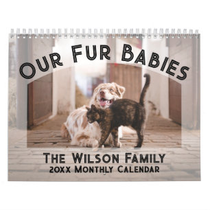 2024 Photo Calendar: Fur Babies, Pets, Dogs, Cats Calendar