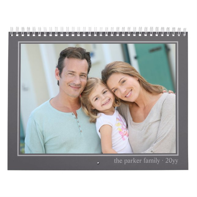 2024 Photo Calendar with Picture per Month Grey (Cover)