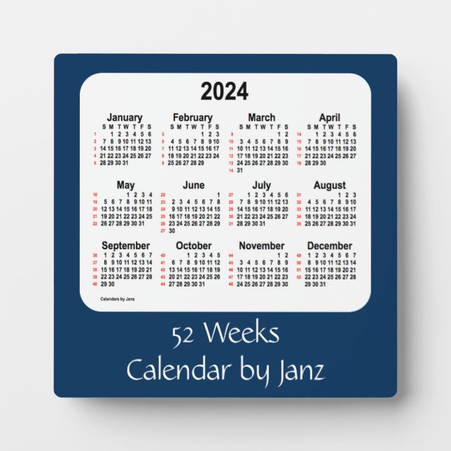 2024 Police Box Blue 52 Weeks Calendar by Janz Plaque (Front)