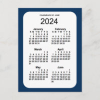 2024 Police Box Blue 6 Month Mini Calendar by Janz