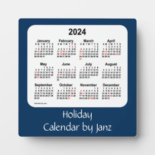 2024 Police Box Blue Holiday Calendar by Janz Plaque