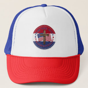 2024 Pray The Vote For God Country Cross USA Flag Trucker Hat