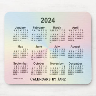 2024 Rainbow Cloud Calendar by Janz Mouse Pad