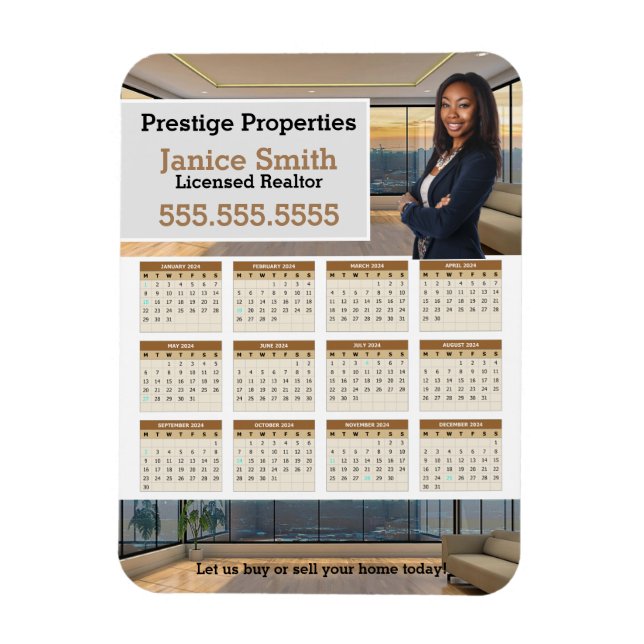 2024 Realtor Calendar Refrigerator  Magnet (Vertical)