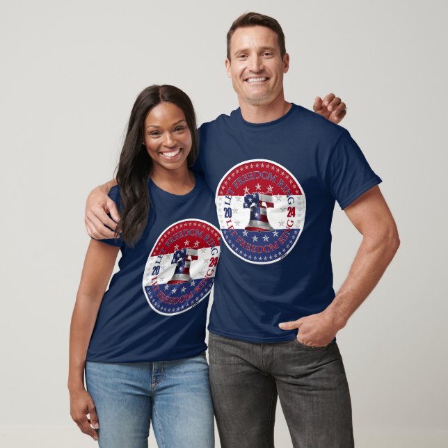 2024 Red and Blue Let Freedom Ring Liberty Bell T-Shirt (Unisex)