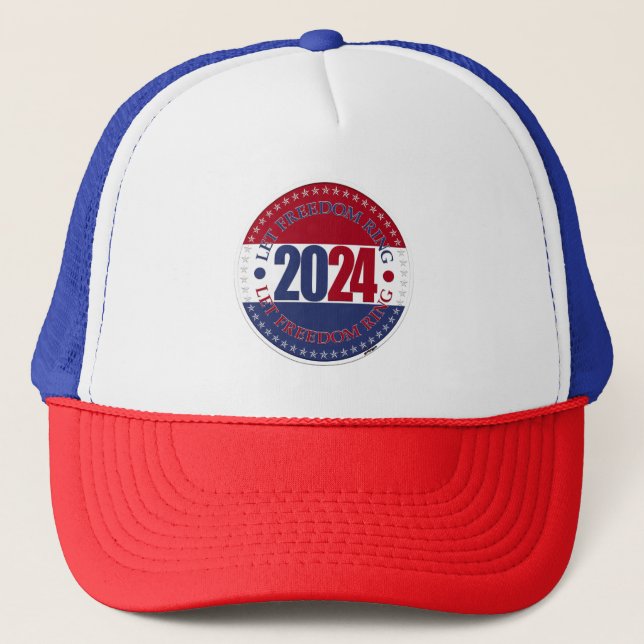 2024 Red and Blue Let Freedom Ring Trucker Hat (Front)