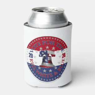 2024 Red and Blue Vote for the Red White Blue Bell Can Cooler