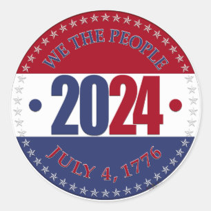 2024 Red and Blue We The People Classic Round Sticker