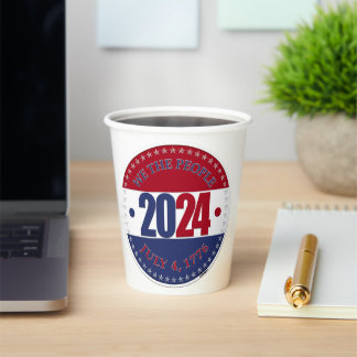 2024 Red and Blue We The People Paper Cups