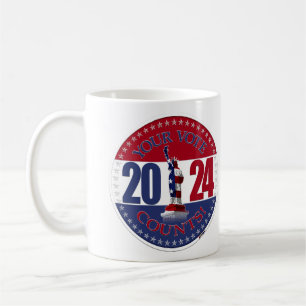 2024 Red and Blue Your Vote Counts Statue Liberty Coffee Mug