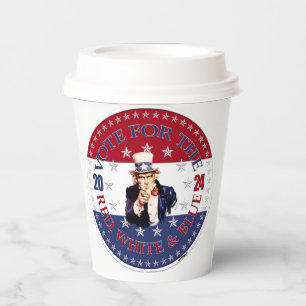 2024 Red Blue Vote for the Red White Blue Uncle S Paper Cups