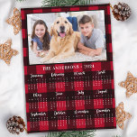 2024 Red Buffalo Plaid Family Dog Photo Calendar Holiday Card<br><div class="desc">2024 Photo Calendar Cards - Send New Year Greetings or include in your Christmas cards, these 5x7 photo calendar cards are perfect as Christmas and New Year cards to family and friends. Perfect to highlight or circle special family dates, anniversaries, birthdays, and reunions. Personalise these full year photo calendar cards...</div>