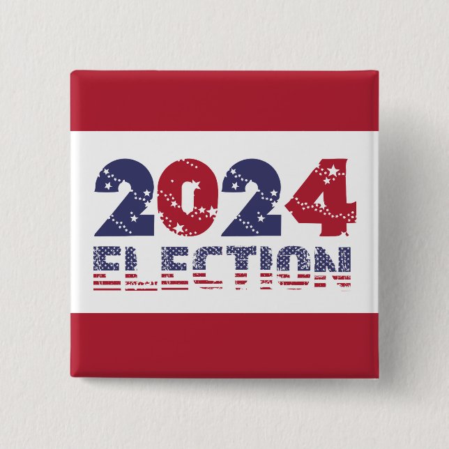 2024 Red Election 15 Cm Square Badge (Front)