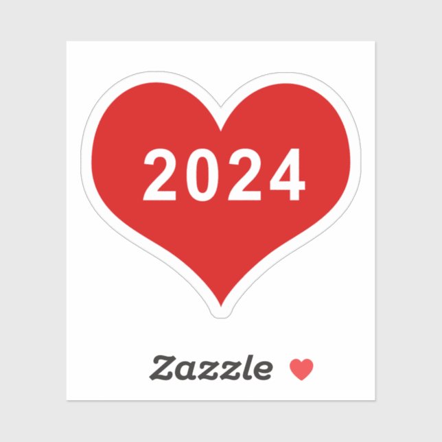 2024 Red Love Heart Vinyl Sticker (Sheet)