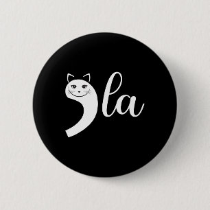 2024 Retro Cat Comma La Kamala Harris For Presiden 6 Cm Round Badge