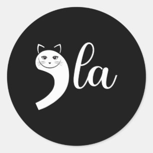 2024 Retro Cat Comma La Kamala Harris For Presiden Classic Round Sticker