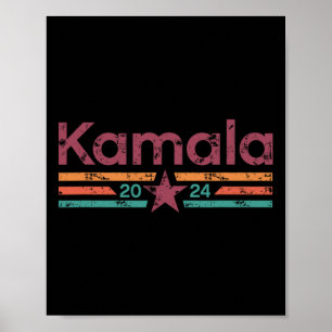 2024 Retro Colour Grunge Stripes Kamala Harris 202 Poster