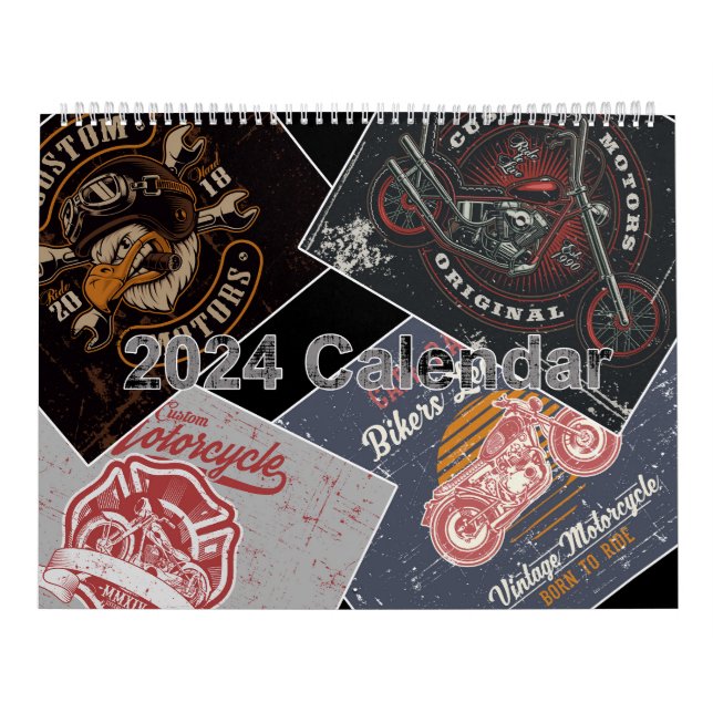2024 Retro Grunge Motorcycle Calendar (Cover)