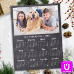 2024 Rustic Chalkboard Family Dog Photo Calendar Magnetic Dry Erase Sheet<br><div class="desc">2024 Photo Calendar Magnetic Dry Erase - This custom photo calendar magnetic dry erase board is perfect to highlight or circle special family dates, anniversaries, birthdays, and reunions. Personalise these full year photo calendar cards with your favourite family portrait and family name (keep 2024 in text area) . COPYRIGHT ©...</div>