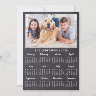 2024 Rustic Photo 12 Month Full Year Calendar Holiday Card