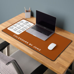 2024 Saddle Brown Two Tone Calendar by Janz Desk Mat