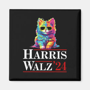 2024 Shirt Kamalaharris Timwaltz 2024 Cat Lgbt Magnet